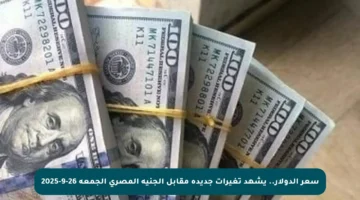 سعر الدولار.. يشهد تغيرات جديدة مقابل الجنيه المصري الجمعة 26-9-2025
